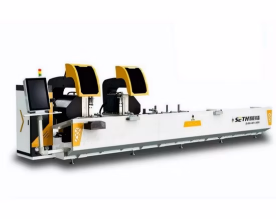 Máquina CNC automática de corte duplo e espiga